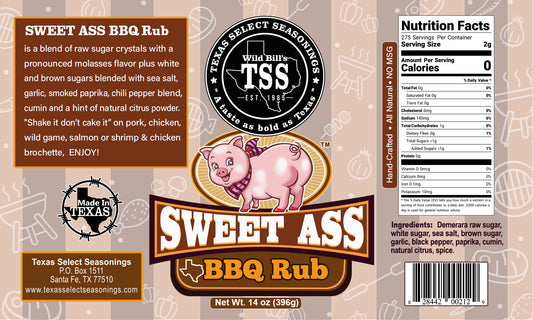 (2) Sweet Ass BBQ 14 oz bottles-SHIPPING INCLUDED